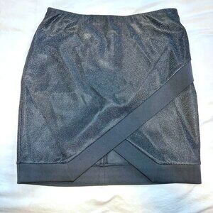 Express Metallic Shimmer Faux Wrap Mini Skirt Medium